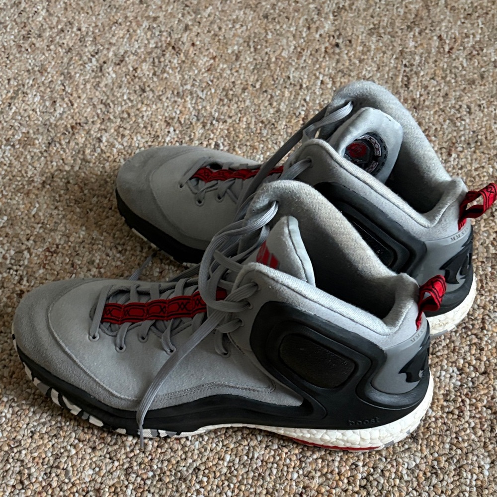 adidas Gray and Red Athletic Shoes